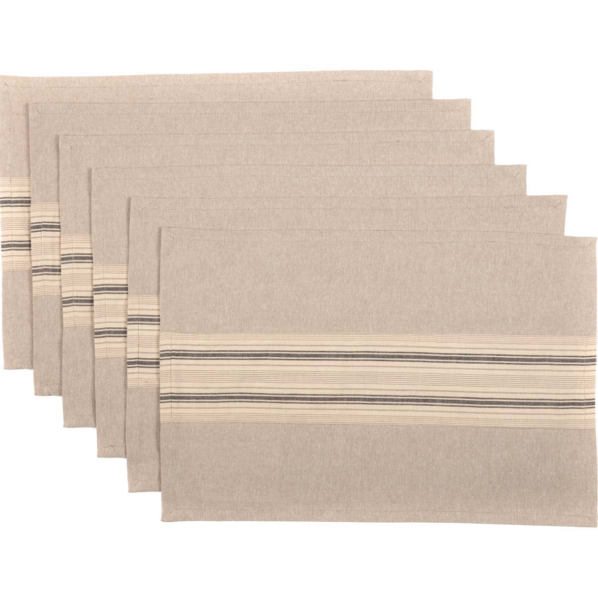 VHC Brands Farmhouse Tabletop & Kitchen-Sawyer Mill Runner, Placemat Set 12x18, Dark Creme Tan