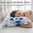 thumbnail image 5 of White Blue Flower Pillow Covers 12"x20", Vintage Pastoral Floral Petals Spring Soft Brushed Microfiber Breathable Throw Pillow Covers, Pillowcase with Zipper for Couch Sofa Bedroom Living Room, 5 of 9
