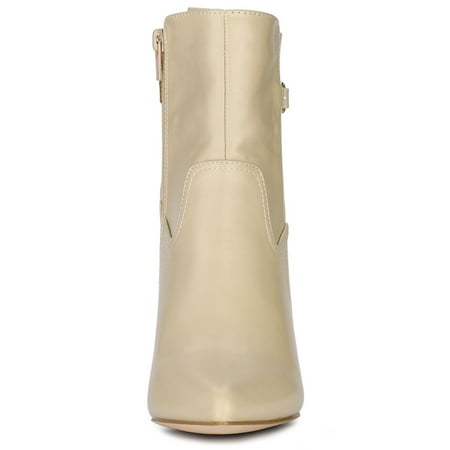 boots chunky allegra pointed ankle toe beige heels