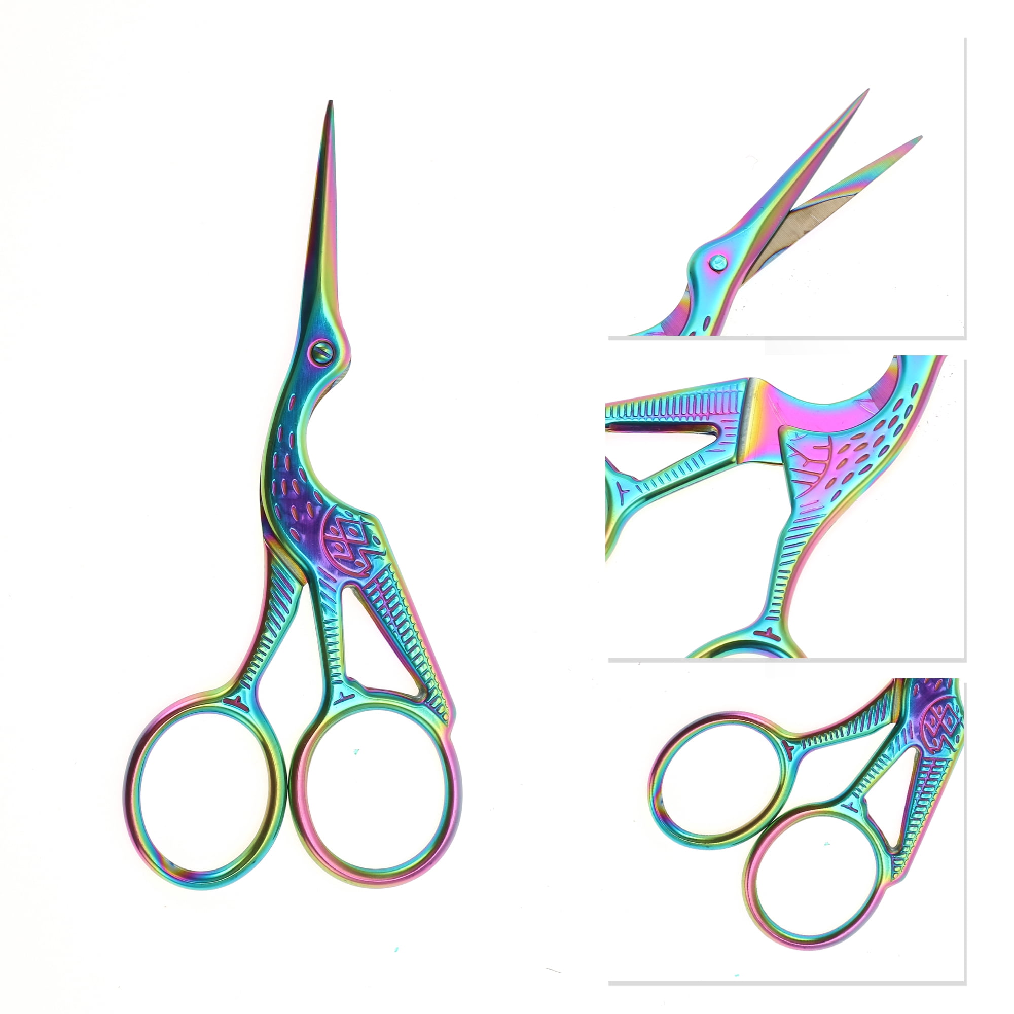 Unique Bargains 1 Pc Big Crane Scissors Facial Hair Parlor Assorted Color