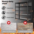 thumbnail image 3 of 2Sets Garage Shelving Units,59" Wide Heavy Duty 5-Tier Metal Storage Shelf with Adjustable Shelves,3000lb Capacity Industrial Shelving for Garage Organization,Basement Storage,WorkshopWarehouse, 3 of 9
