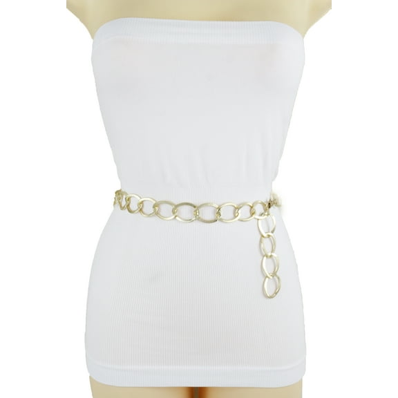 Alwaystyle4You Women's Gold Metal Chain Chunky Links Fashion Belt, One Size