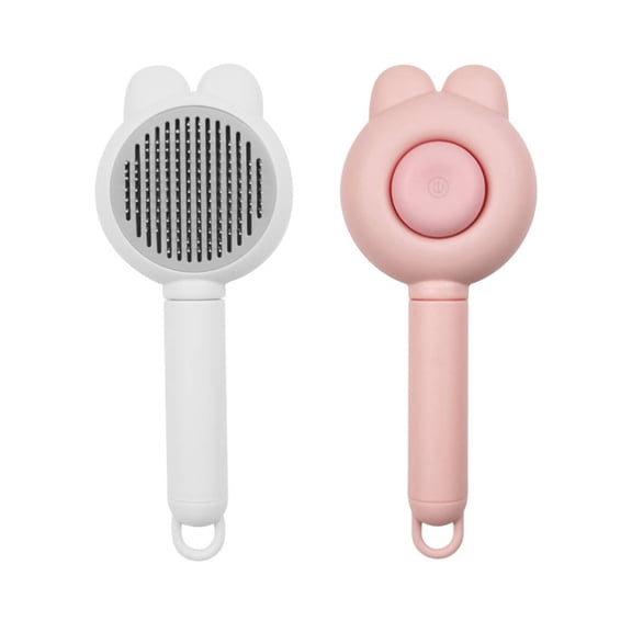 ACDANC 2Pcs Cat Brush,Pp Cat Grooming Brush,Cat Brush for Shedding,White&Pink,9X6"