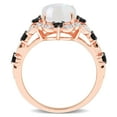 thumbnail image 4 of Miabella Women's 1-4/5 CT T.G.W. Opal Black Sapphire & Diamond Accent 10kt Rose Gold Halo Ring, 4 of 8