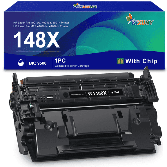 148A 148X Toner Cartridge Compatible for HP W1480X W1480A for Pro 4001dw 4001dn MFP 4101fdw 4101fdn Printer (1 Black)