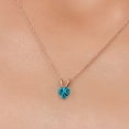 thumbnail image 3 of Gem Stone King 14K Rose Gold London Blue Topaz Pendant Necklace for Women | 0.55 Cttw | Gemstone November Birthstone | Heart Shape 5MM | With 18 inch Chain, 3 of 6