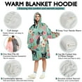thumbnail image 5 of Wearable Oversized Blanket,Boston Terrier Floral Flowers Wearable Blanket Hoodie for Adults,Cozy Hooded Blankets with Super Pockets,Super Warm Fuzzy Pullover for Women & Men, 5 of 6