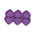 thumbnail image 1 of Ounissouiy Molde de silicona con forma de corazón para Fondant, repuesto portátil, molde Flexible de 6 rejillas para cocina, herramienta Herramientas y accesorios para hornear Púrpura, 1 of 6