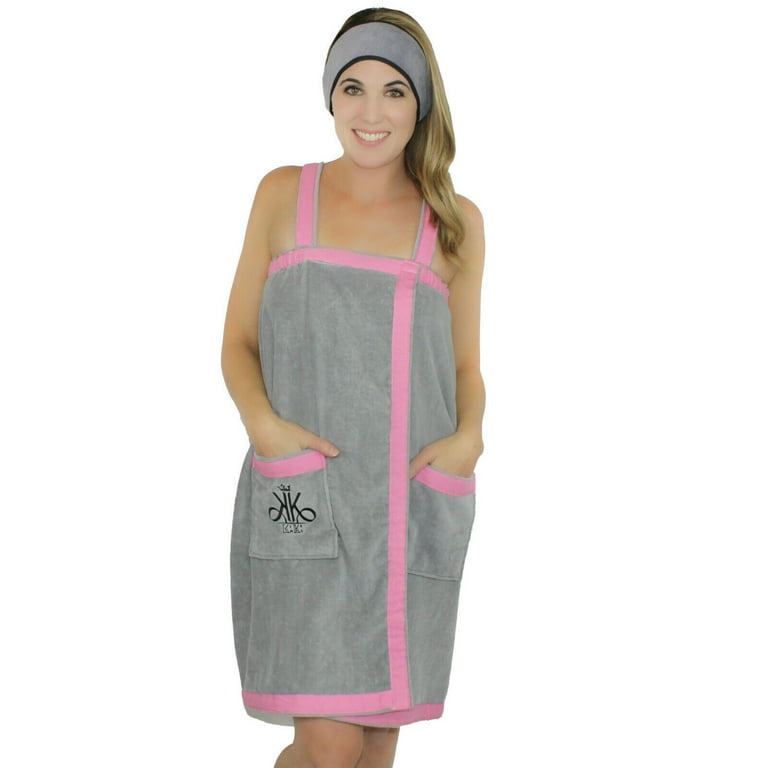 Kimken Shower Wrap Towel for Women Cotton Towel Robe with Straps Walmart