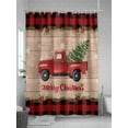 thumbnail image 5 of Christmas Truck Shower Curtain Set, Waterproof Shower Curtains for Bathroom, Winter Xmas Tree Farmhouse Snowflake Plaid Washable Fabric Cloth Bath Curtain for Bathtub with Hooks 66x72 Inches, 5 of 6