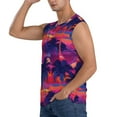 thumbnail image 3 of Picia Retro Palms mens Cotton Tank Undershirts , Moisture-wicking Ribbed Tanks, Lightweight Cotton Tank Undershirts-, 3 of 8