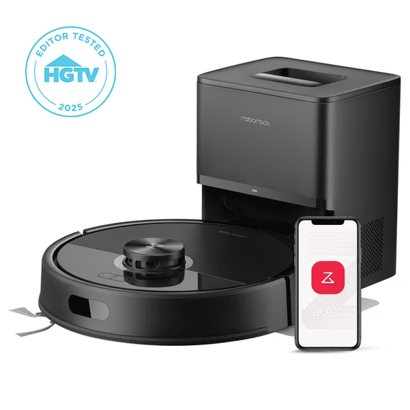 Roborock Q7 M5+ Robot Vacuum and Mop, Upgraded from Q5 Max+, Self-Emptying, 10,000Pa Suction, Dual Anti-Tangle System for Pet Hair & Carpet, PreciSense LiDAR Navigation, App Control, Black