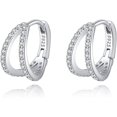 thumbnail image 6 of Solid 925 Sterling Silver Chunky Hoop Earrings for Women Teens Shiny CZ Hoop Earrings Huggie Studs, 6 of 12