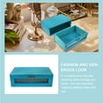 thumbnail image 4 of FOLOYORI Wooden Desktop Drawer Box Blue Countertop Storage Cabinet for Phone and Jewelry Organizer, 4 of 6