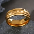 thumbnail image 5 of GY Yellow Gold Plated 8mm Titanium Steel Mens Ring Men Wedding Band Man Ring, 5 of 7