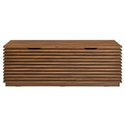 Modway Render Particleboard and Laminate Storage Bench in Walnut