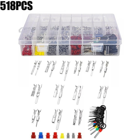 518Pcs Automotive Electrical Connector Pins Kit Terminal Removal Tool Wire Seals