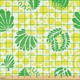 thumbnail image 2 of Ambesonne Vintage Fabric by the Yard Upholstery, Leaf-Like Motifs Ornament, 5 Yards, Mustard and Forest Green, 2 of 5