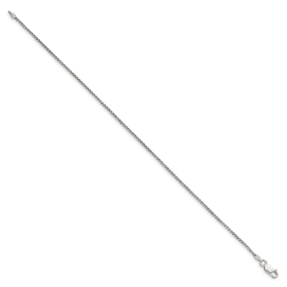 Auriga 925 Sterling Silver 1.5mm Round Spiga Anklet 10inch for Women