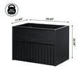 thumbnail image 4 of JONATHAN Y Sherwin 30 in. W x 18 in. D x 20 in. H, Slat 2-Drawer, Wall Mounted Bath Vanity Cabinet ONLY, Black, VAN1017C, 4 of 9