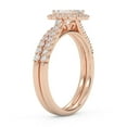 thumbnail image 4 of AFFY Half Eternity Halo Solitaire Bridal Set Ring for Women, IGI Certified 1.20 Carat (ctw) Emerald Cut Lab Grown Diamond Engagement Wedding Ring In 14K Solid Rose Gold F-G, VS-SI Quality -4.5, 4 of 6