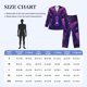 thumbnail image 4 of Balery Purple Starry Sky Antelope Pijama para Hombre de Dos Piezas con Manga Larga, Conjunto de Dormir y Descanso Suave con Bolsillos-XX-Large, 4 of 7