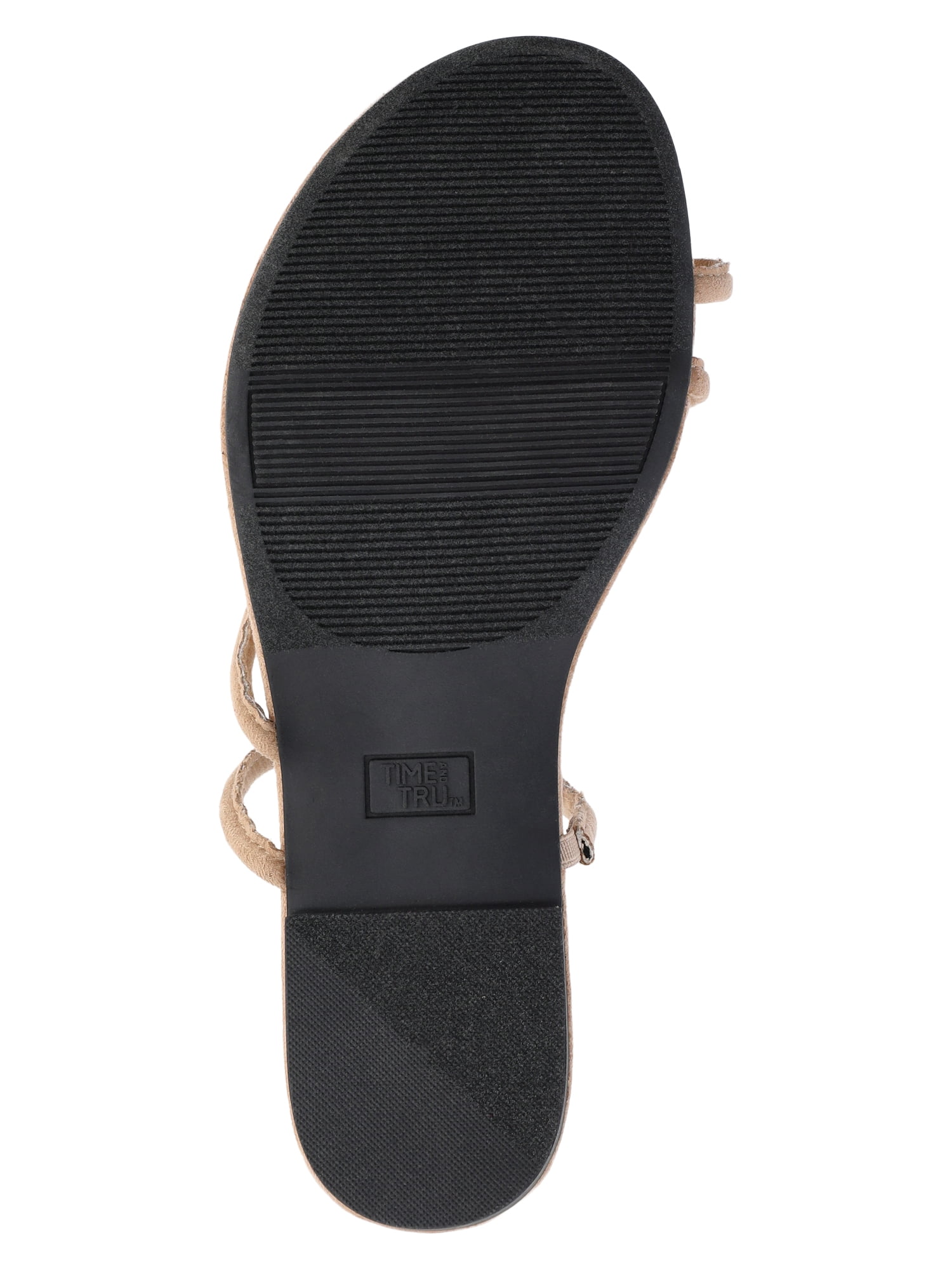 Time and Tru Women's Faux Suede Barely There Toe Loop Sandals