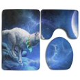 thumbnail image 1 of ABPHQTO Lobo Llegadas Luna Juego de alfombras de baño de 3 piezas Alfombra de baño Alfombra de contorno y tapa de inodoro ABPHQTO Cont-CHAPPLE-33767, 1 of 2