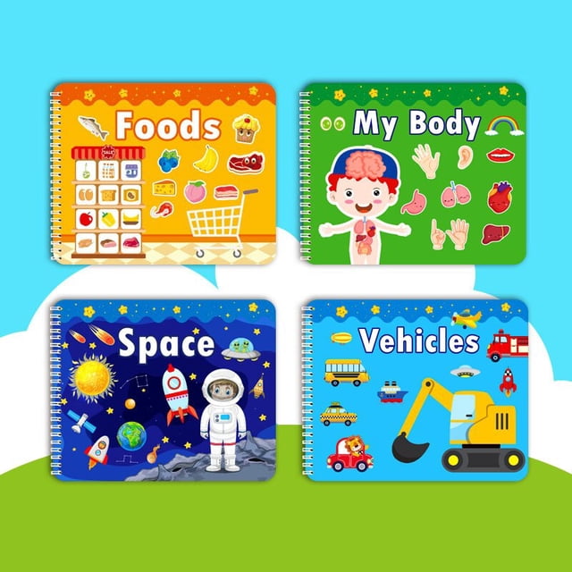 Busy Book Sticker Baby Toys Kid Montessori Baby Educational Toy Friut Animal Human Body Matching Game Sensory Busy Board heqiyong LED