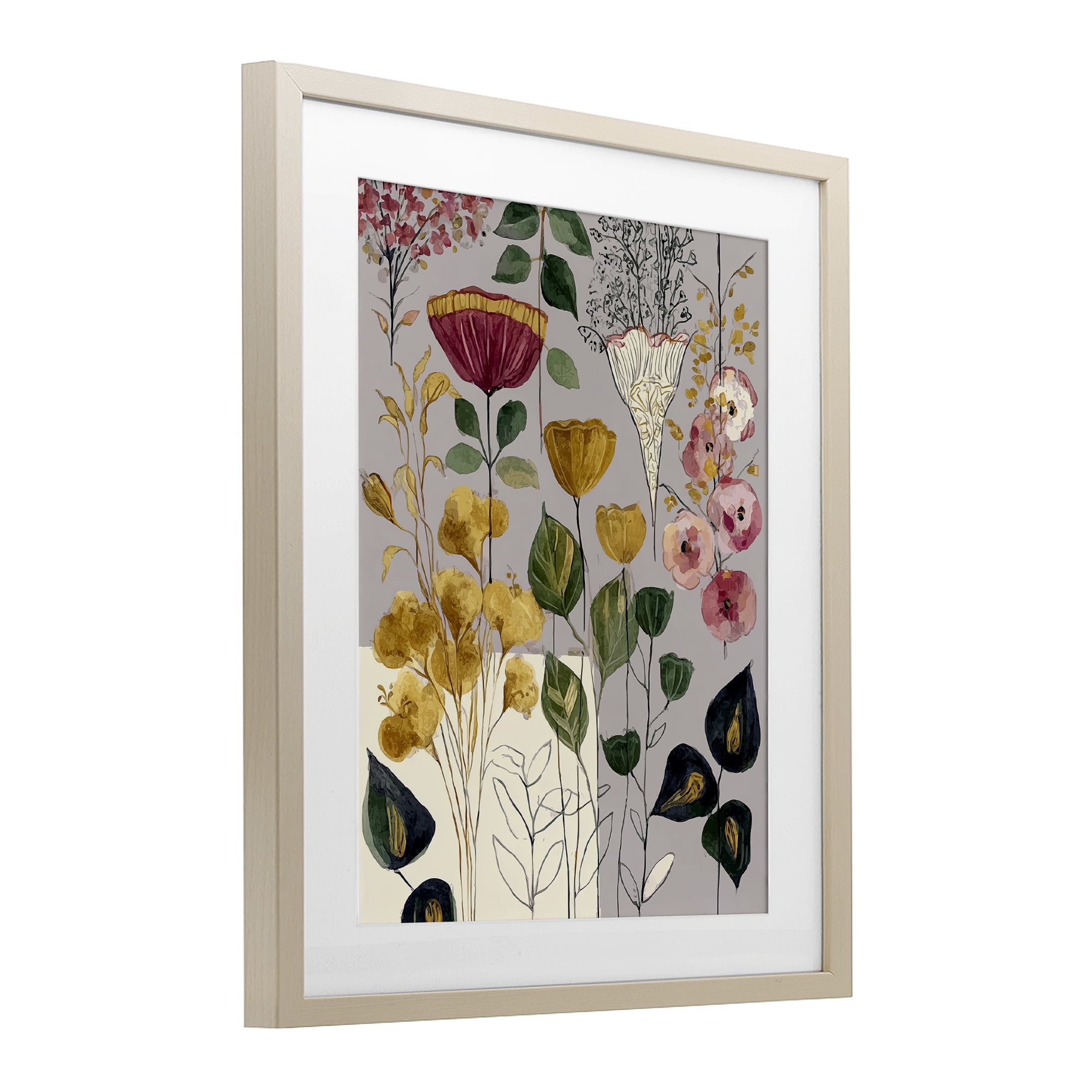 Playful Assumptions Foliage Birch Framed Print Under Glass, design by Annabelle Hall