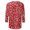 thumbnail image 4 of CYMMPU Spring Tunic Tops Boho Blouses for Women Dressy Casual Loose Fit 3/4 Sleeve Round Neck Fall Trendy Shirts Floral Pattern Lightweight Basic Tees Red L, 4 of 7