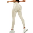 thumbnail image 2 of Anti Cellulite 3D Leggings Compression Resistance Band Leggings for Women Butt Lifting Scrunch Butt Yoga Pants White S, 2 of 3