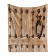 thumbnail image 1 of Rustic Soft Flannel Fleece Throw Blanket, Spanish Entrance of Rusty Medieval Style Handlers Archway Facade Historical Image, Cozy Plush for Indoor and Outdoor Use, 60" x 80", Pale Brown, by Ambesonne, 1 of 6