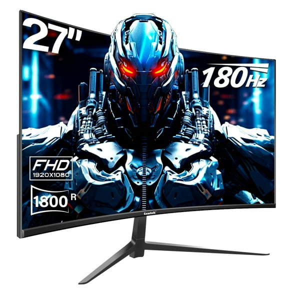 Gawfolk Curved 27 inch Gaming Monitor 144hz/180hz PC Monitor Full HD 1080P, Frameless 1800R Computer Display with FreeSync & Eye-Care Technology, Support VESA, DP, HDMI Port (Black)