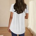 thumbnail image 4 of Camisetas Casuales de Mujer Cuello Redondo de Color Sólido con Diseño de Manga de Botón Ahuecado, Camiseta de Verano Ligera para Uso Diario, 4 of 9