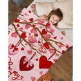 thumbnail image 5 of Pink Valentine''s Day Throw Blankets, Red Love Heart Tree Soft Fleece Blanket Decorative for Home Sofa Couch Chair Living Bedroom,30x40 Inches, Be My Valentine, 5 of 5