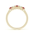 thumbnail image 2 of ANGARA Natural Half Eternity Five Stone Ruby and Diamond Wedding Band in 14K Yellow Gold for Women (Size-2.8mm) | July Birthstone, Birthday, Anniversary, Jewelry Gift for Women | Natural Ruby Ring, 2 of 10