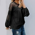thumbnail image 4 of Fall !gakvbuo Women Fashion Lace Patchwork Long Sleeve Blouse Casual Loose Tops T-Shirt, 4 of 9