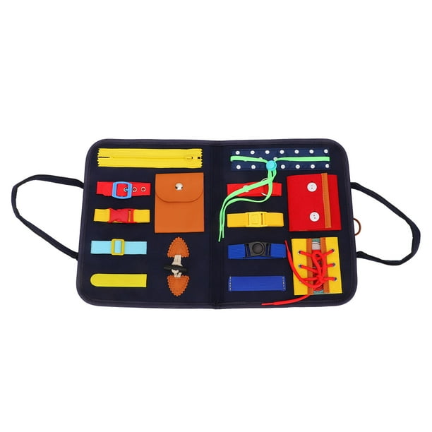 Tablero Ocupado Para Bebé, Tablero Ocupado De Fieltro Azul Oscuro, Juguetes Sensoriales Montessori, Ayuda Educativa Para Enseñanza Del Autismo, Herramienta De Aprendizaje Para