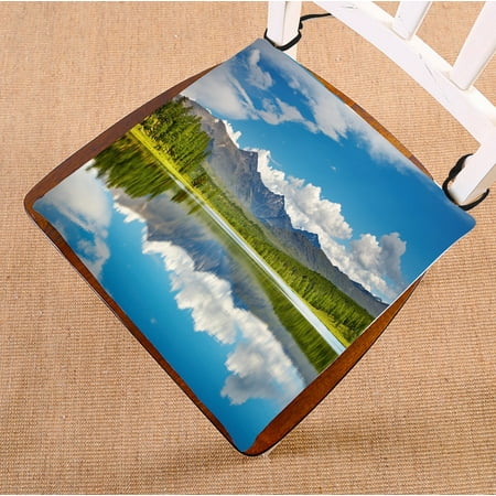 

PHFZK Lake and Reflection Sky Cloud Chair Pad Altai Mountain Covered with Spring Woodland Picture Seat Cushion Chair Cushion Floor Cushion Two Sides Size 20x20 inches