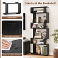 thumbnail image 5 of Costway 1 PCS Bookcase 6-Tier Bookshelf with Anti-Tipping Kit Freestanding Display Shelf Black, 5 of 9
