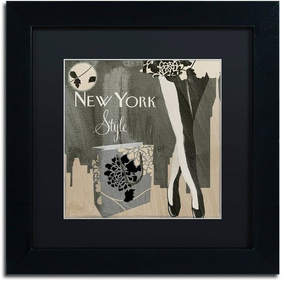 Trademark Fine Art "New York Style II" Canvas Art by Color Bakery Black Matte, Black Frame
