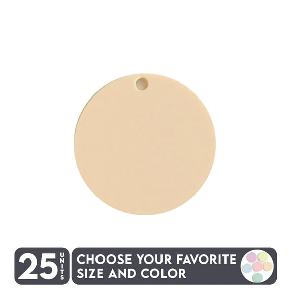 25 Units Acrylic Circle Blanks with Hole 1/8" Thick - Pastel Colors - (Size 8") Made in USA