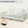 thumbnail image 4 of 88" Modern Loveseat Sofa for Living Room, Chenille White Sofa and Couch with Square Armrests,Easy to Install, 4 of 8