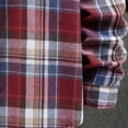 thumbnail image 7 of XFLWAM Men Long Sleeve Quilted Lined Flannel Shirt Jacket with Hood Button-Down Flannel Plaid Hoodie Shirt Lightweight Jacket Red L, 7 of 7