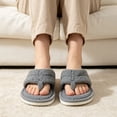 thumbnail image 5 of BERANMEY Flip Flop Slippers for Women Men Cozy Throng Open Toe Womens Slippers Slide Warm Fuzzy House Slippers Slip-on Non slip Sole Comfortable Lightweight for Indoor Outdoor Daliy Wear, 5 of 7