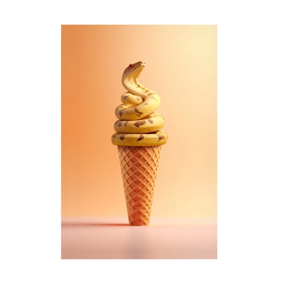 Trademark Fine Art Artem Pozdniakov Snake Cream Canvas Wall Art
