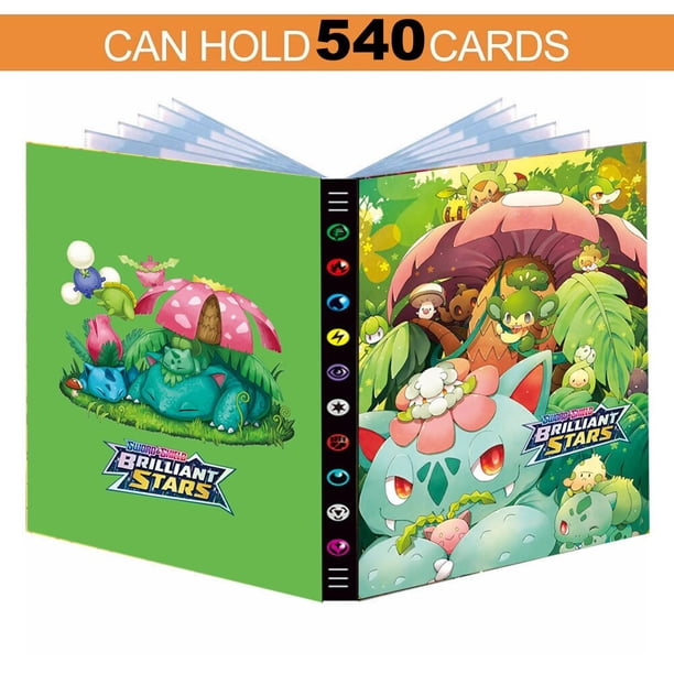 Álbum de Pokemon de 9 bolsillos, 540 piezas, porta tarjetas de mapa Charizard, Protector de carpeta, cuaderno, Pikachu, carpeta de tarjetas de colección Fivean unisex