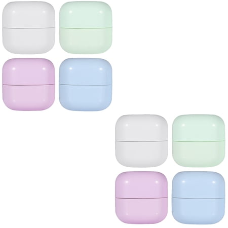 NUOLUX Plastic Travel Cream Jars Assorted Colors for Skincare and Cosmetics 8Pcs