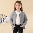 thumbnail image 2 of PIWHJQK Boys Girls Long Sleeve Hoodless Leisure Coat Kids Quilted Silk Cotton Thicken Long Sleeve School Uniform Jacket Kids Coat, 2 of 6